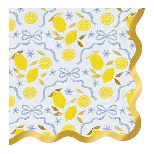 Foil Wavy Scalloped Napkins - Lemons The Happy Southerner 