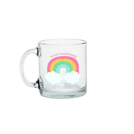 Fuck Mornings Glass Coffee Mug The Happy Southerner 