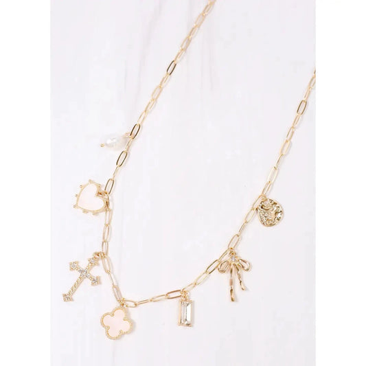 Ginifer Charm Necklace Gold The Happy Southerner 