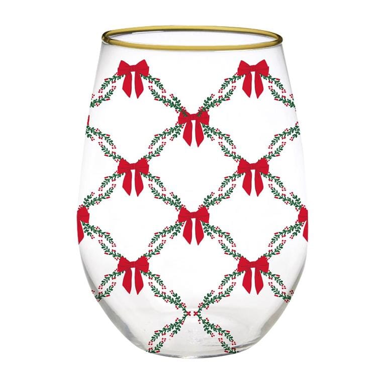 Glass Stemless Wine Holiday Trellis The Happy Southerner 