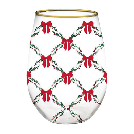 Glass Stemless Wine Holiday Trellis The Happy Southerner 