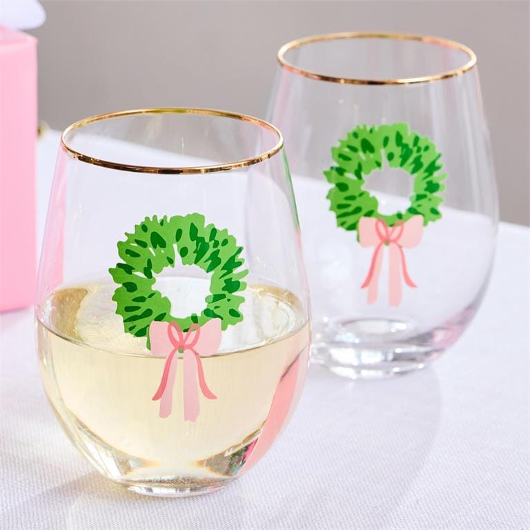 Glass Stemless Wine Rosy Wreaths The Happy Southerner 
