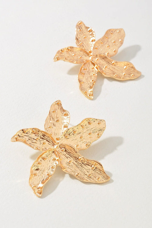 Gold Flower Shaped Post Earrings The Happy Southerner Gold 