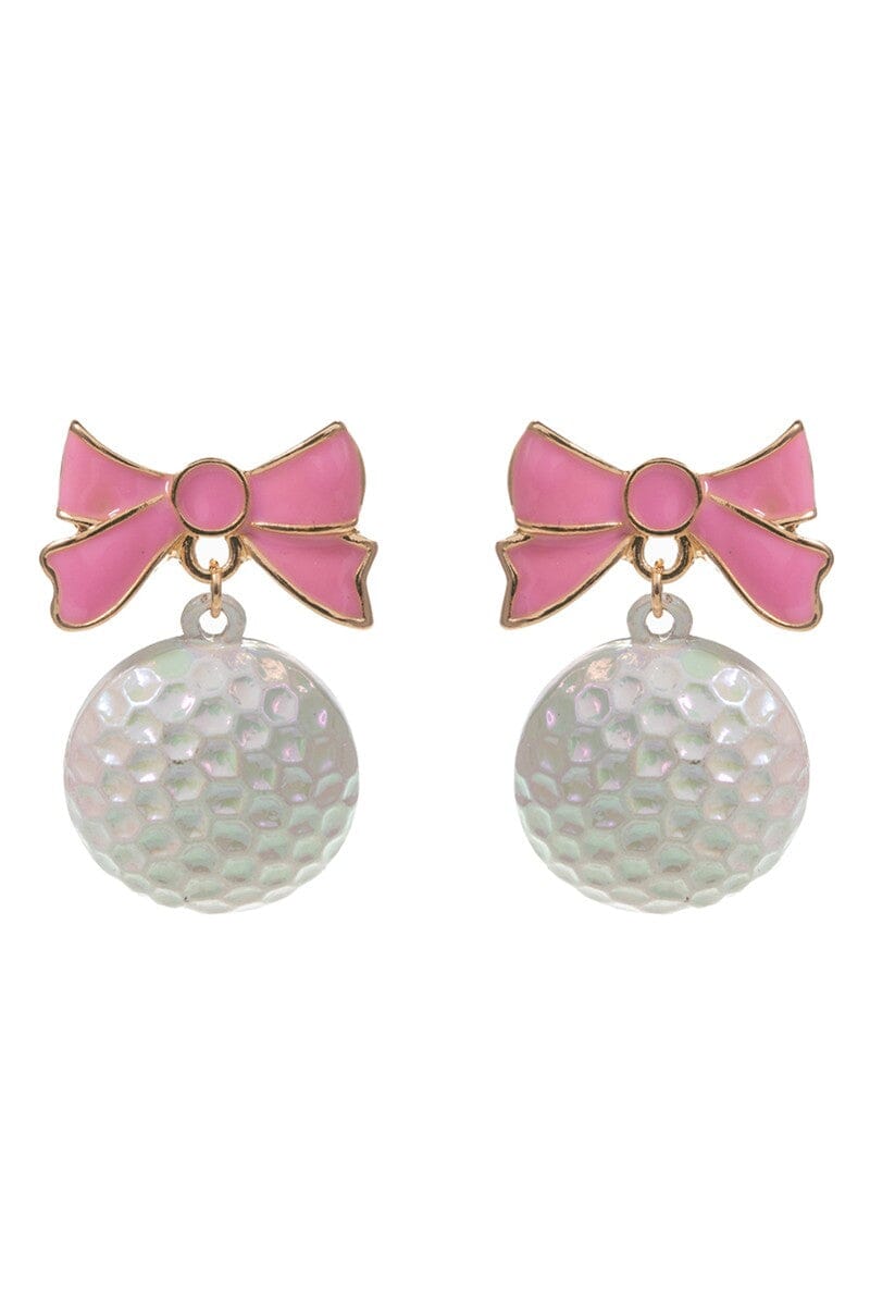 Golf Ball Bow Earrings The Happy Southerner 