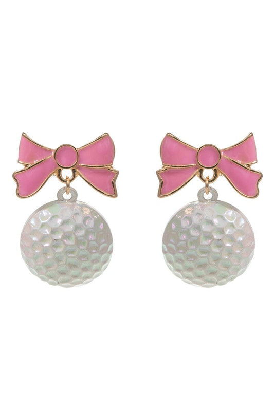 Golf Ball Bow Earrings The Happy Southerner 