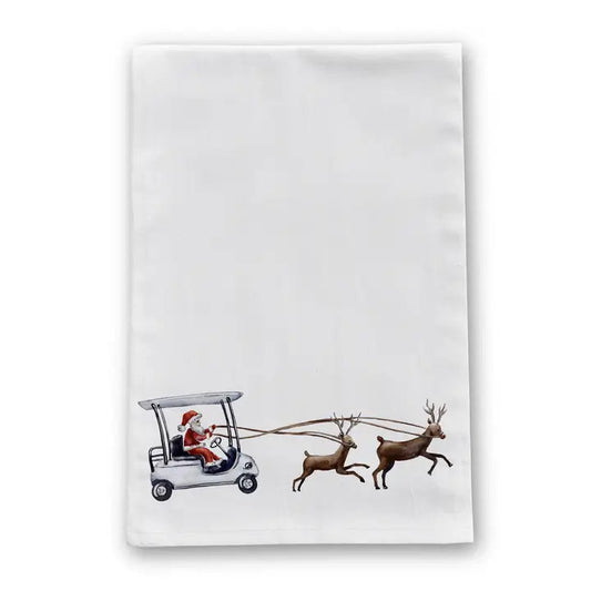 Golfing with Santa Tea Towel The Happy Southerner 