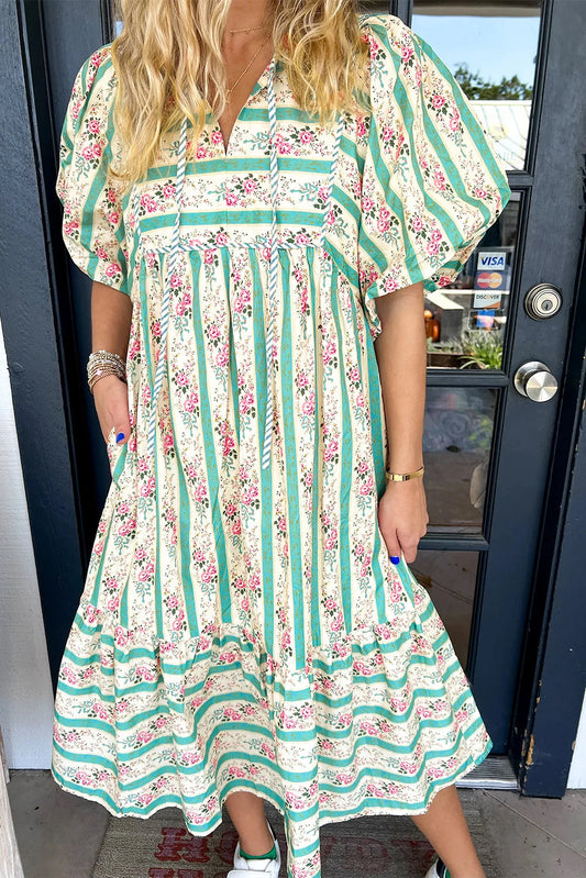 Green Floral Striped Dress The Happy Southerner 