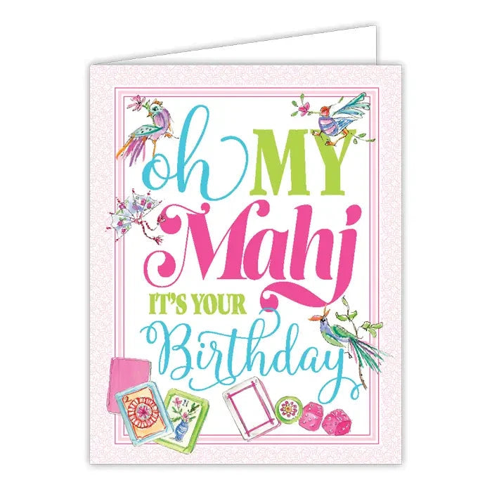 Handpainted Oh My Mahj It's Your Birthday Greeting Card The Happy Southerner 