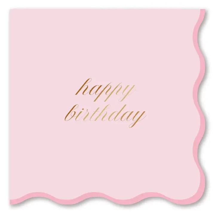Happy Birthday Cocktail Napkins - Pink & Gold The Happy Southerner 