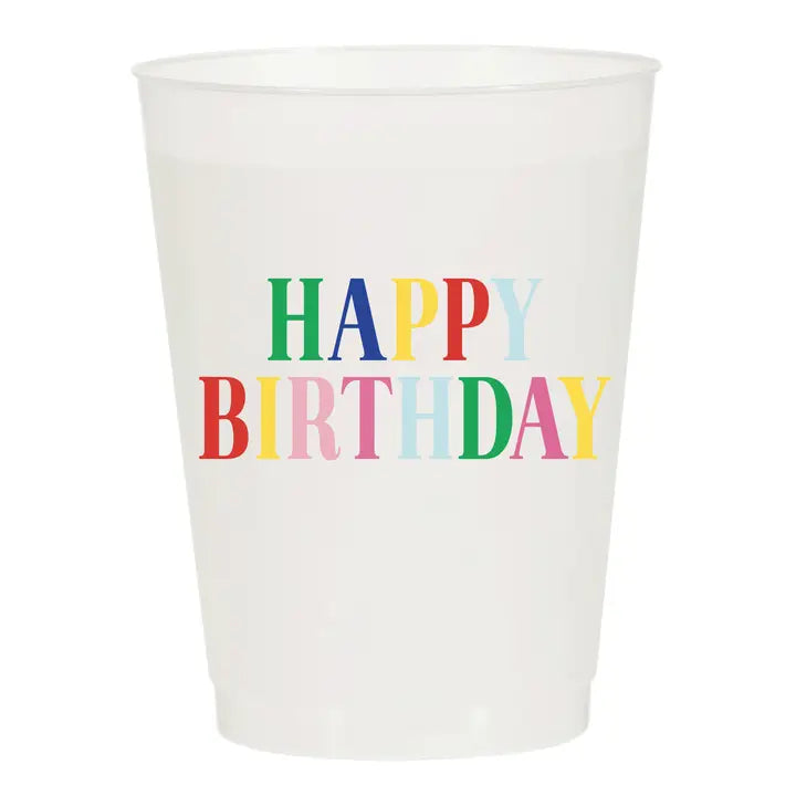 Happy Birthday Multicolor Frosted Cups - Birthday The Happy Southerner 