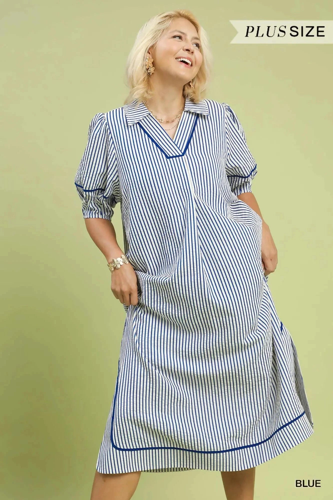 Harbor Stripe Relaxed Midi Dress – Plus The Happy Southerner 