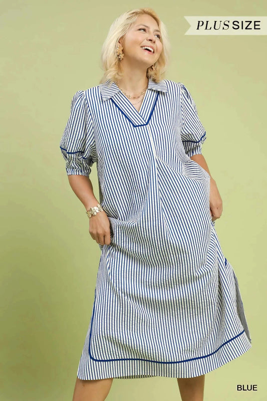 Harbor Stripe Relaxed Midi Dress – Plus The Happy Southerner 