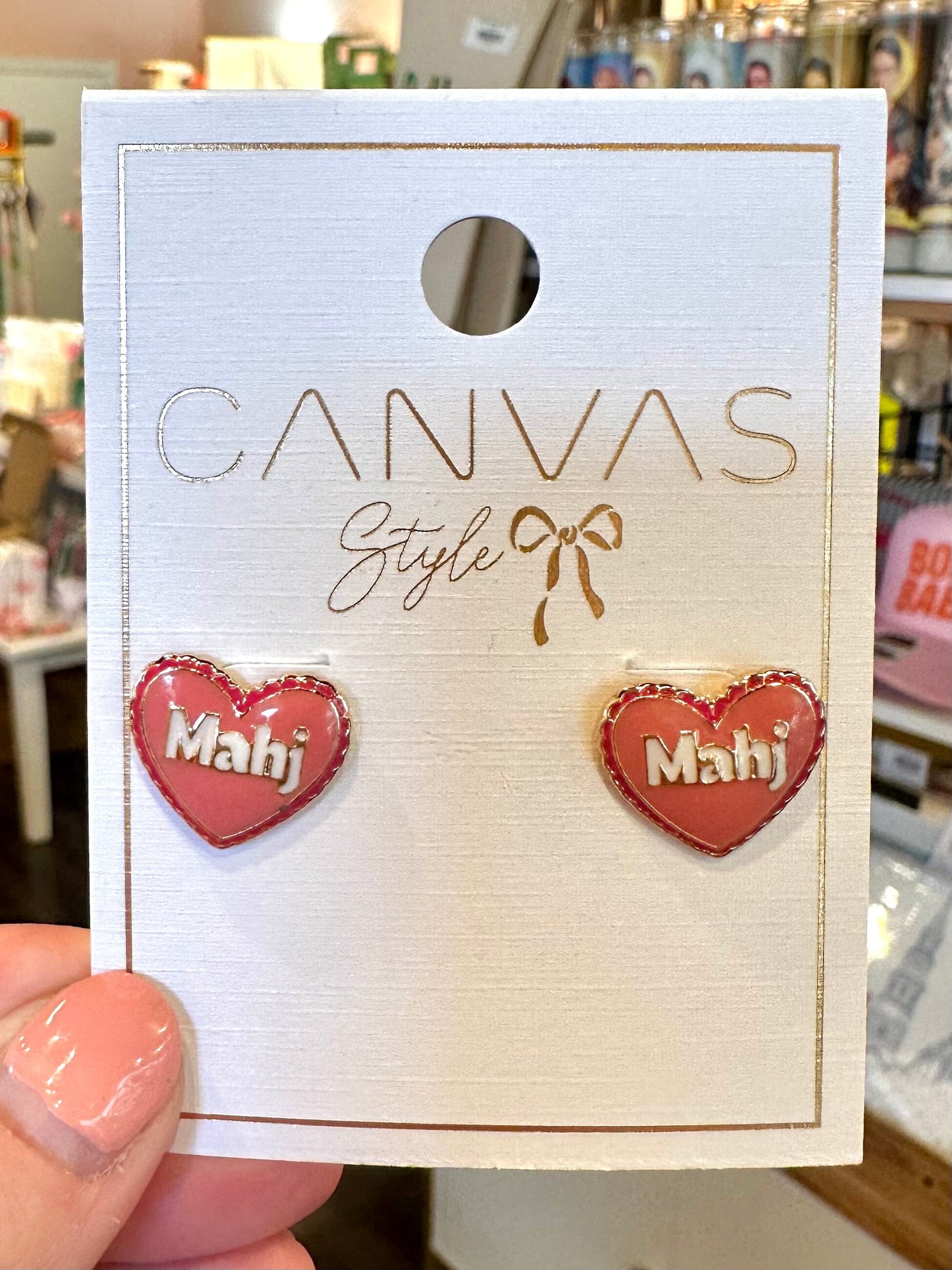 Heart Mahjong Stud Earrings The Happy Southerner 