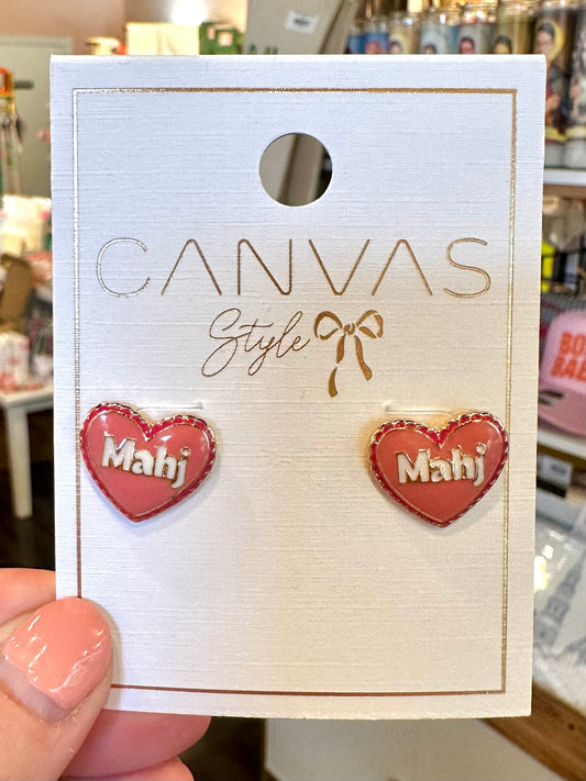 Heart Mahjong Stud Earrings The Happy Southerner 