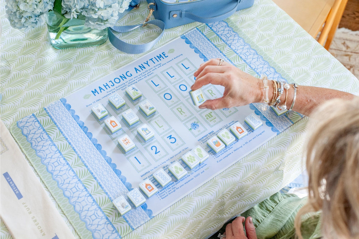 House of Hydrangea Solo Play Mahjong Mat The Happy Southerner 