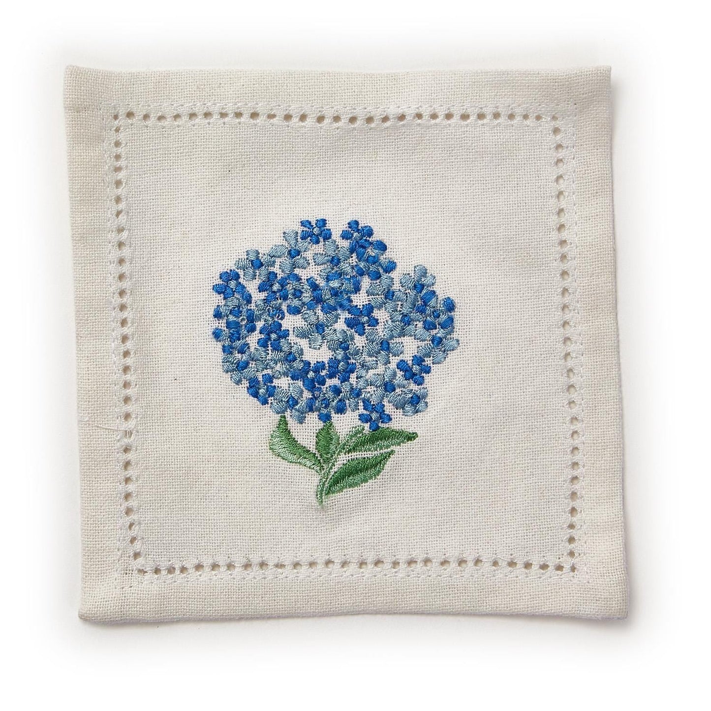 Hydrangea Set of 6 Hemstitch Cocktail Napkins The Happy Southerner 