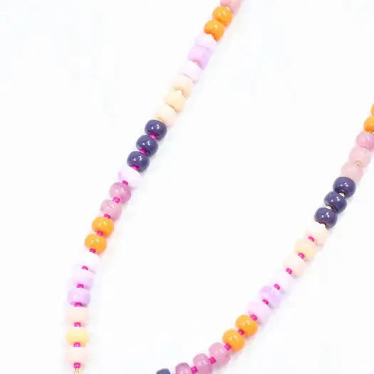 Iris Beaded Necklace Purple Orange The Happy Southerner 
