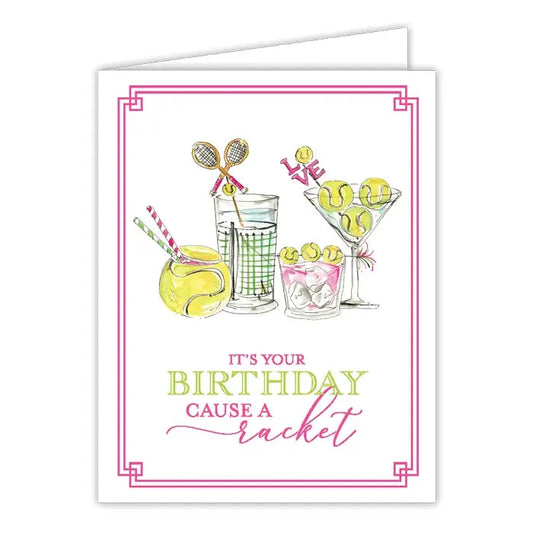 Its Your Birthday Cause Racket Tennis Greeting Card The Happy Southerner 