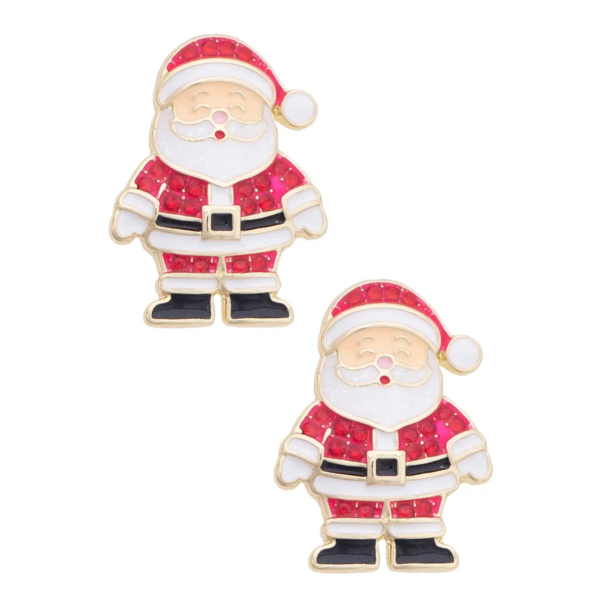Jolly Santa Stud Earrings in Red & White The Happy Southerner 