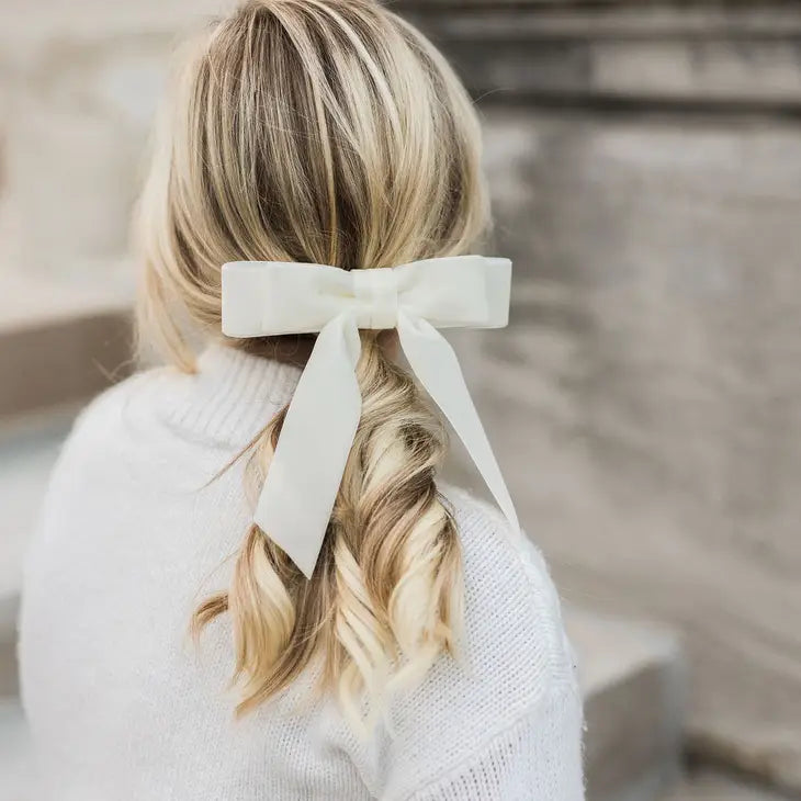 Judy Short Bow Barrette - Ivory The Happy Southerner 