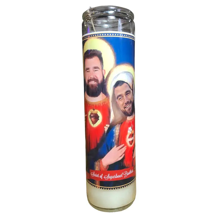 Kelce Brothers Devotional Prayer Saint Candle The Happy Southerner 