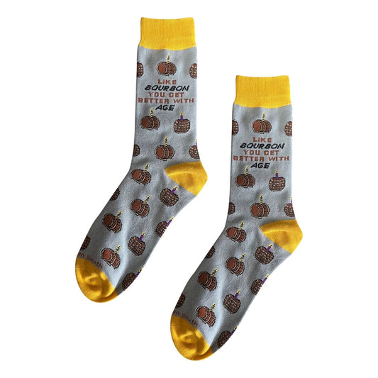 Like Bourbon You Get Better with Age Birthday Bourbon Socks The Happy Southerner 