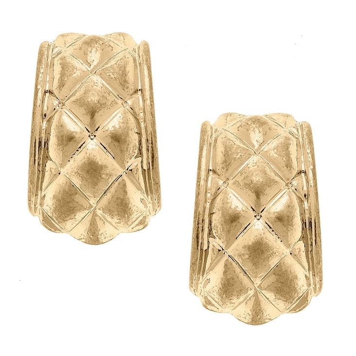 Lotus Chunky Quilted Metal Hoop Earrings The Happy Southerner 