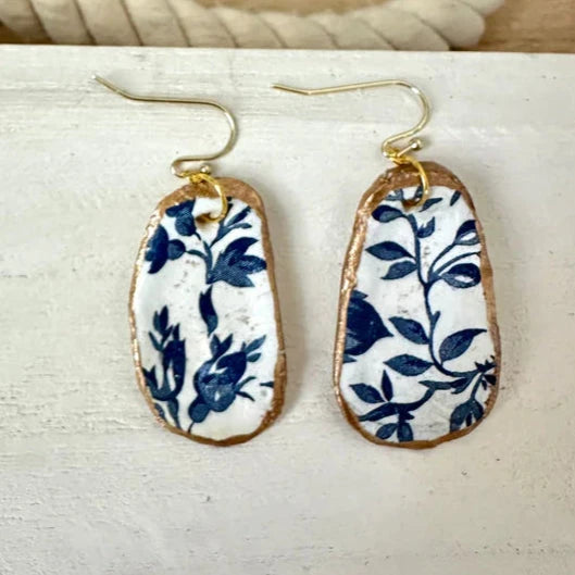 Lowcountry Indigo Oyster Shell Earrings The Happy Southerner 