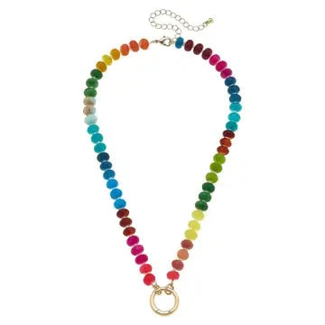 Lucy Gemstone Beaded Charm Necklace The Happy Southerner 
