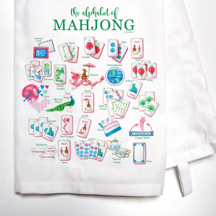 Mahjong Alphabet Bar Towel The Happy Southerner 