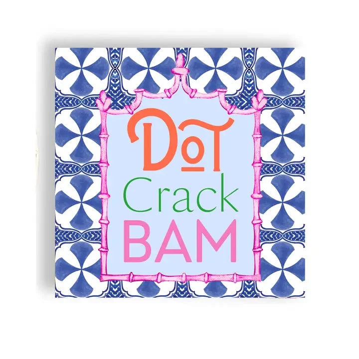 Mahjong Blue Tile 24ct Cocktail Napkin The Happy Southerner 