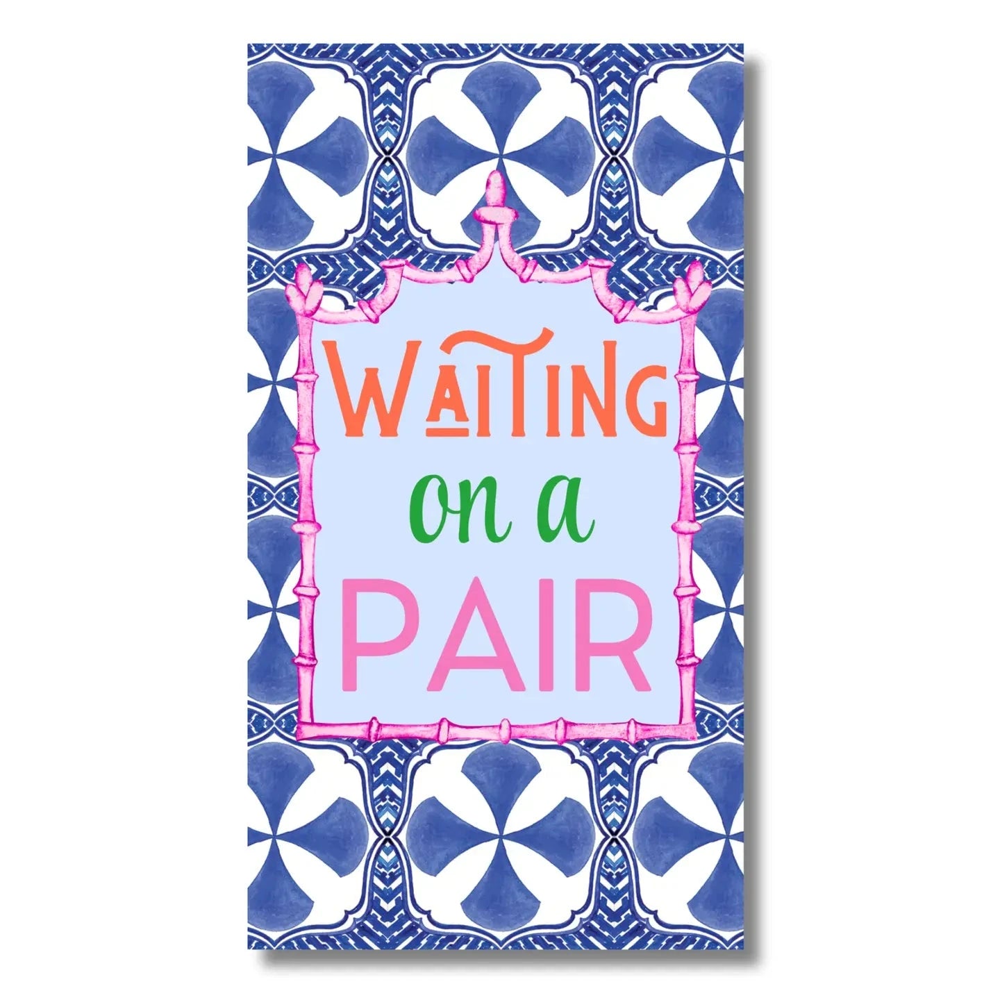 Mahjong Blue Tile "Waiting On A Pair" Guest Napkins The Happy Southerner 