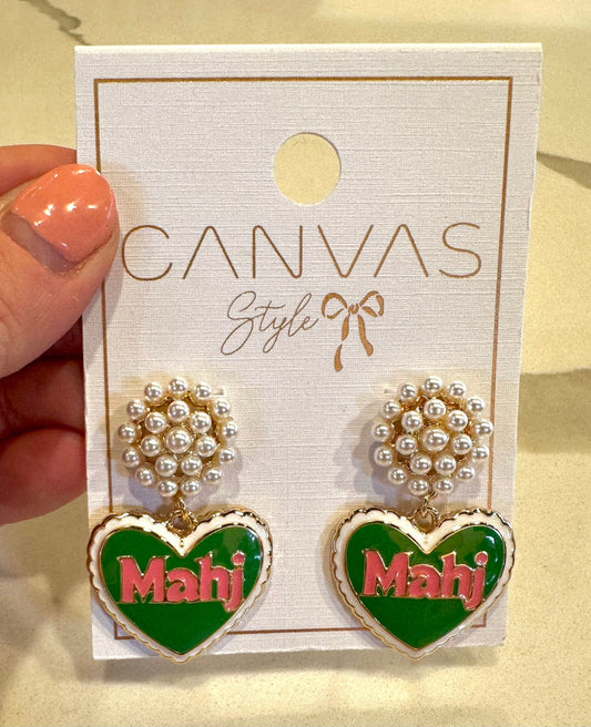 Mahjong Heart Dangle Earrings The Happy Southerner 