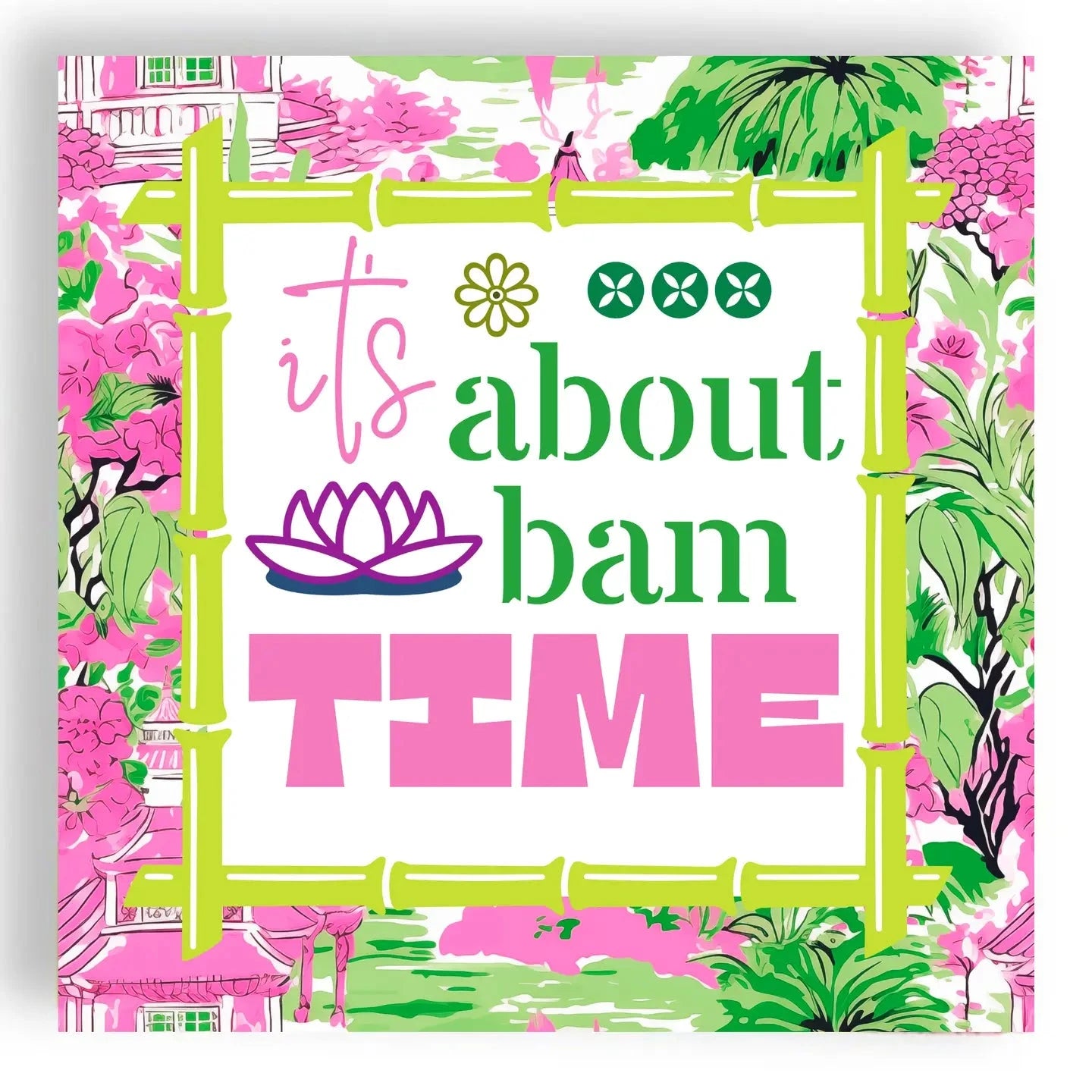 Mahjong "It's About Bam Time" Cocktail Napkins The Happy Southerner 