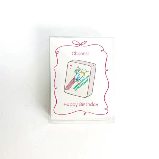 Mahjong One Bam Bird Cheers! Birthday Card The Happy Southerner 