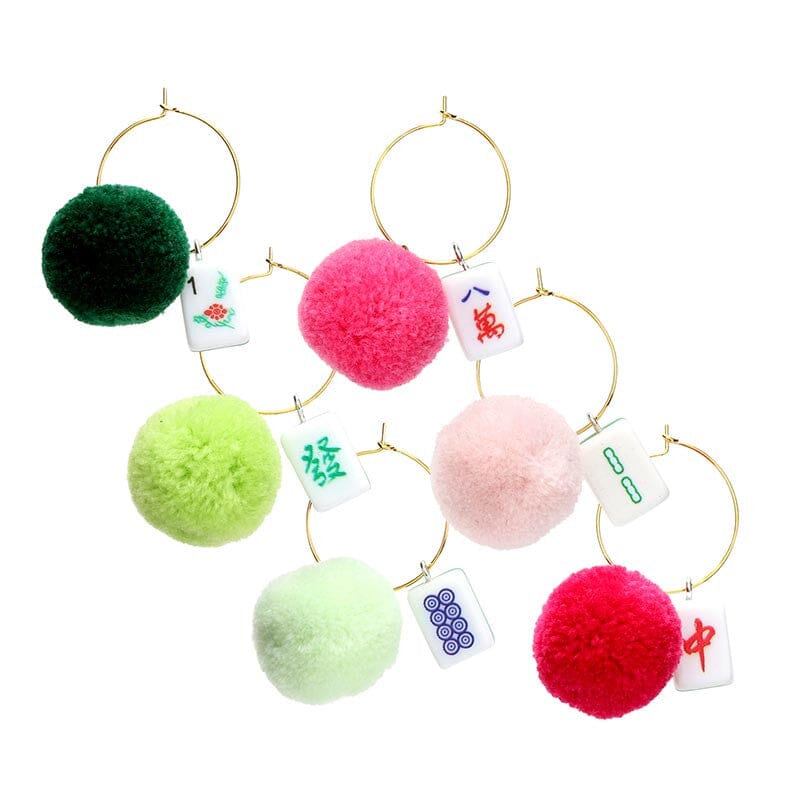 Mahjong Pom Pom Wine Charms The Happy Southerner 