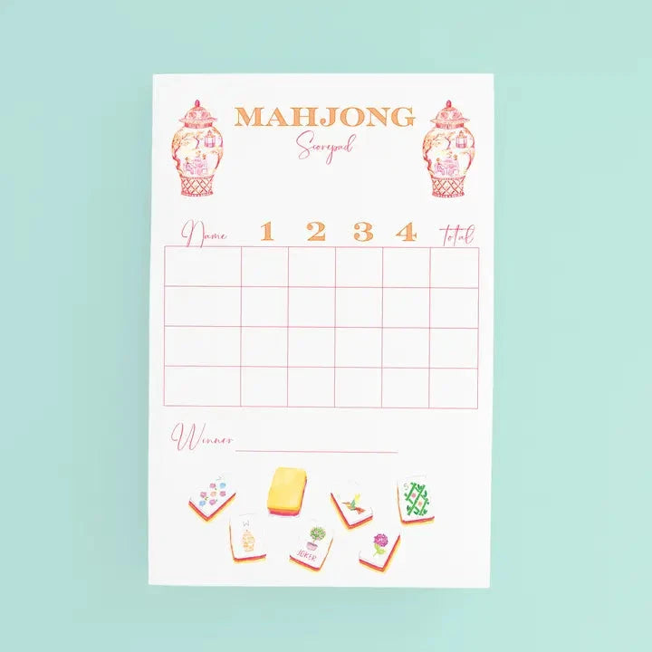 Mahjong Scorecard Pad - Sunset Tiles The Happy Southerner 