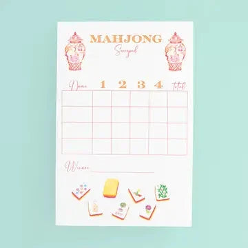 Mahjong Scorecard Pad - Sunset Tiles The Happy Southerner 