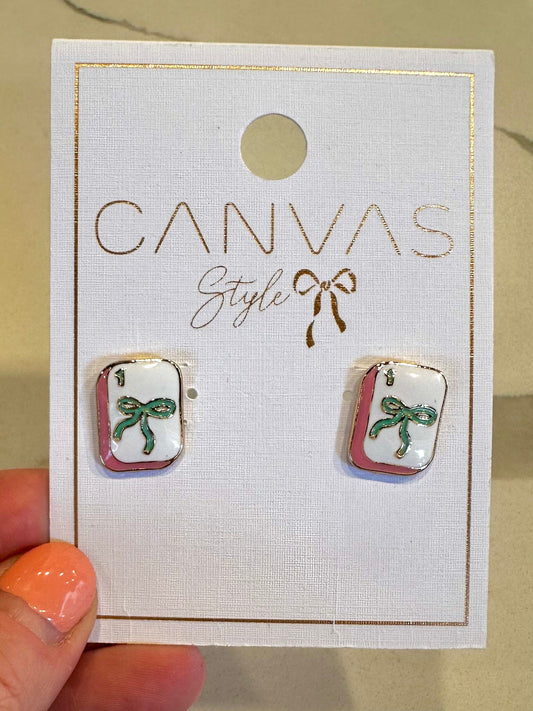 Mahjong Tile Earrings The Happy Southerner 