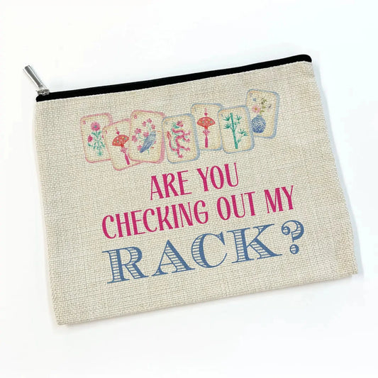 Mahjong Tile Makeup Bag Cosmetic Zipper Pouch The Happy Southerner 