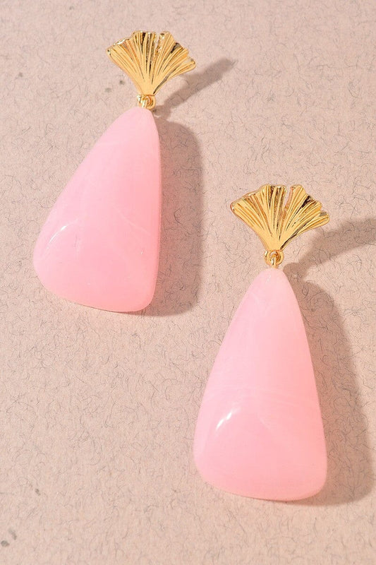 Marbled Teardrop Statement Earrings The Happy Southerner Pink 