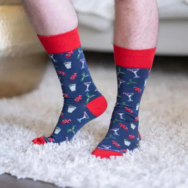 Men's Christmas Cocktails Socks The Happy Southerner 