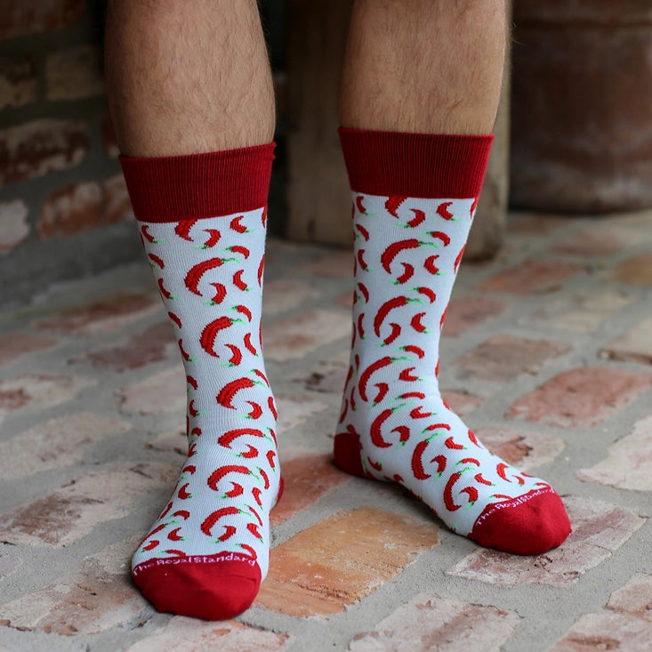 Men's Hot Pepper Socks Sky/Red The Happy Southerner 