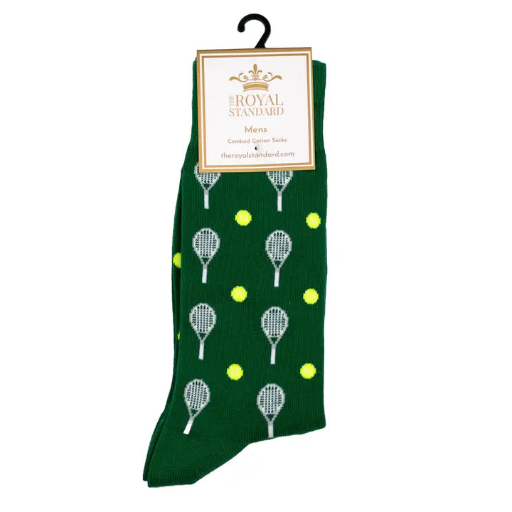 Men's Tennis Socks Green/White One Size The Happy Southerner 