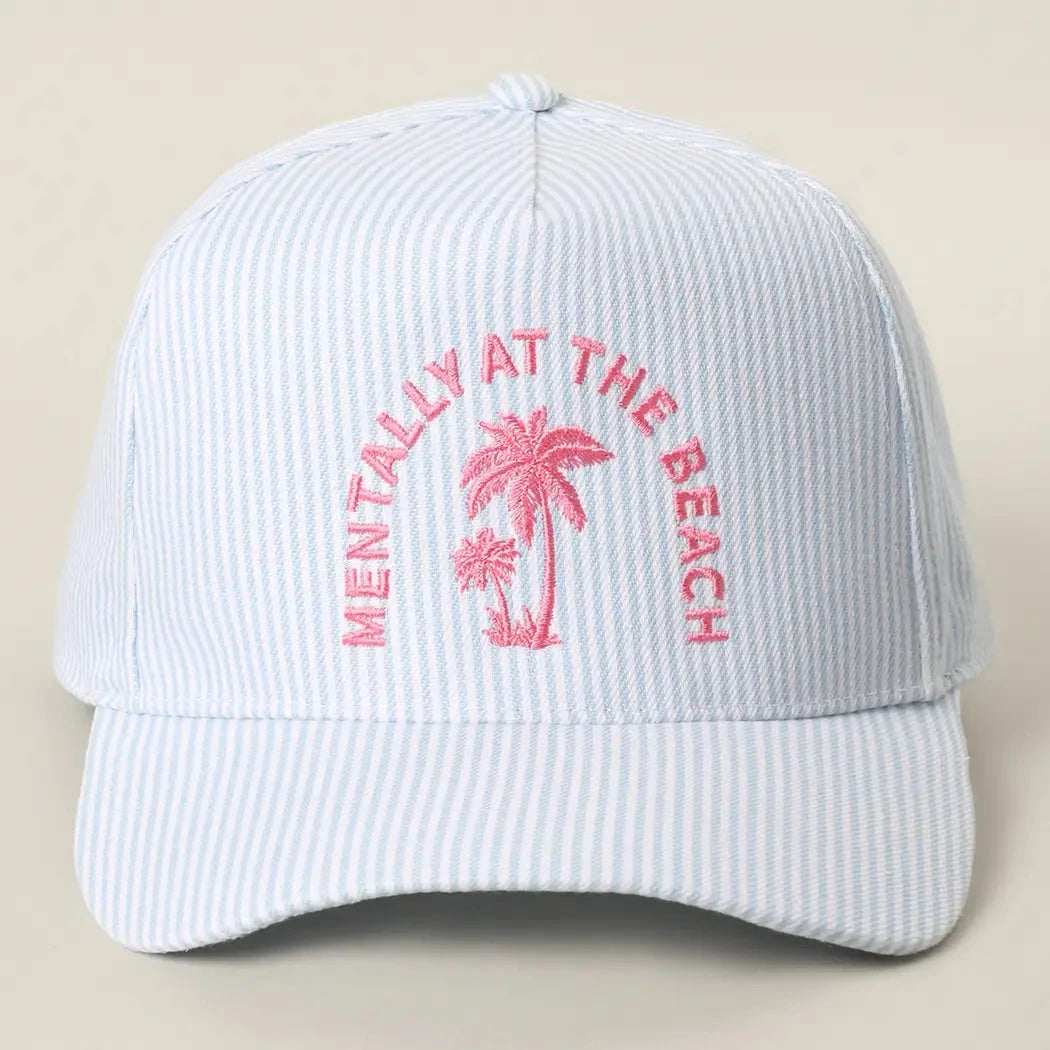 Mentally At the Beach Embroidered Trucker Hat The Happy Southerner 
