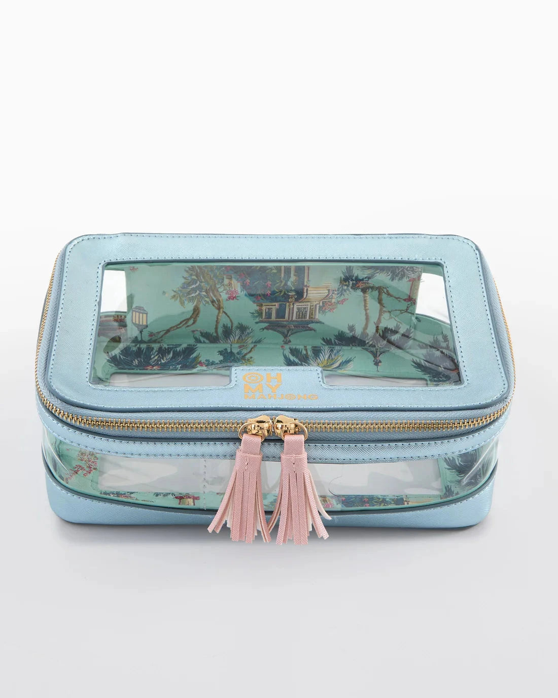 Metallic Light Blue Tile Storage Bag The Happy Southerner 