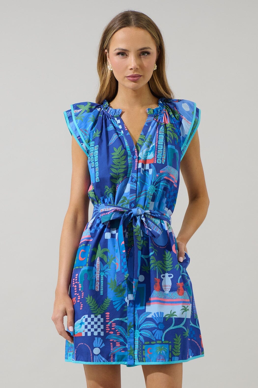 Midnight Oasis Belted Dress The Happy Southerner 