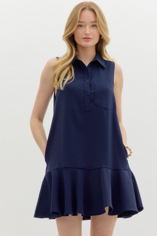 Midnight Ruffle Polo Dress The Happy Southerner 