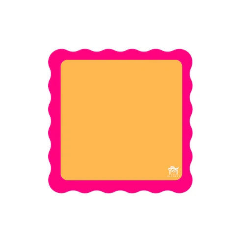 Mini Mahjong Mat - Orange Center/Pink Scallop The Happy Southerner 