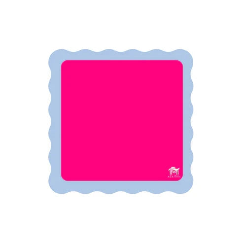 Mini Mahjong Mat - Pink Center/Blue Scallop The Happy Southerner 